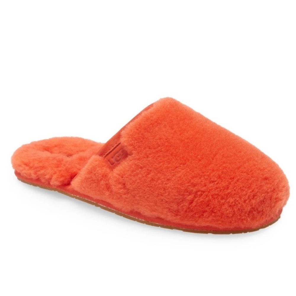 UGG Vibrant Orange Fluffette Sherpa Slip-on Loungewear Slippers size 7